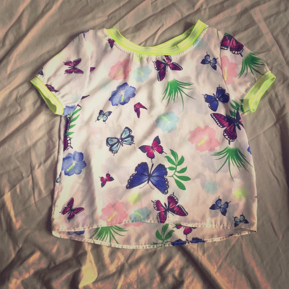 Girls butterfly short sleeve over top